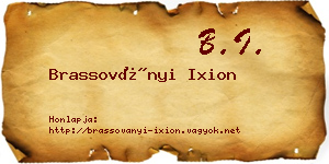 Brassoványi Ixion névjegykártya